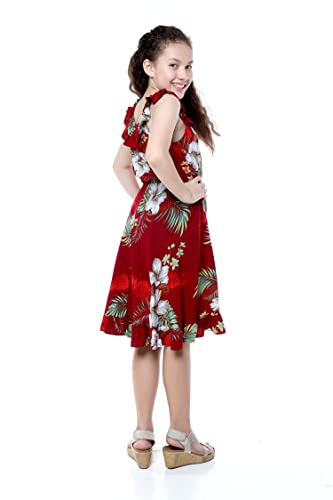 Image of Matchable Family Hawaiian Luau Men Women Girl Boy Clothes in Pineapple Garden Burgundy