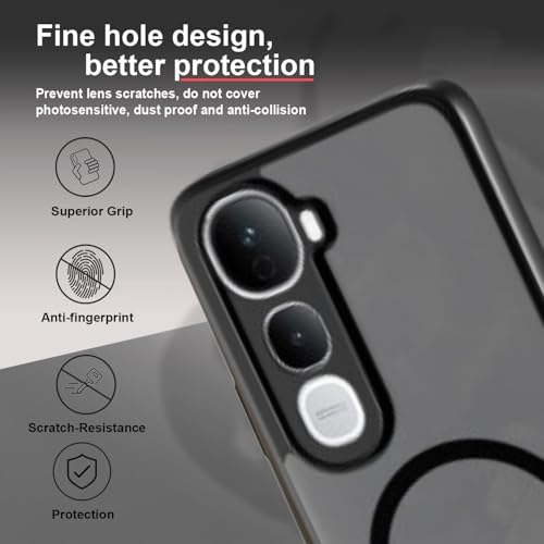 Image of Back Cover for Vivo Y400 5G, Cover Translucent PC + Soft TPU Bumper Case with Magnetic Support Shockproof Protection Mobile Case Cover (Vivo Y400)