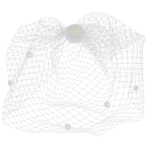 COLLBATH Voilette Mariage Blanc en Voile Cage à Oiseaux pour Mariée Peigne Accessoire Cheveux Mariage Pratique en Tissu Élégant pour Danses