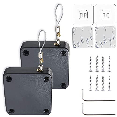 Lot de 2 ferme-portes automatiques avec capteurs avec cordon de serrage pour chambre à coucher à domicile et bureau Noir Cover