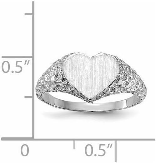 JewelryWeb 14k White Gold Polished Signet Ring Size 5 Ring for Women - Image 2