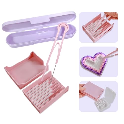 Kculswin Upgraded 5mm Fuse Bead Single Needle Tweezer & Aligner Tray Kit