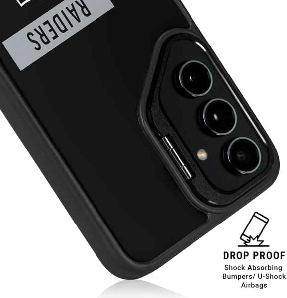 Skinit Kickstand Phone Case Compatible with Galaxy S24 - Officially Licensed NFL Las Vegas Raiders Black Performance Series Design