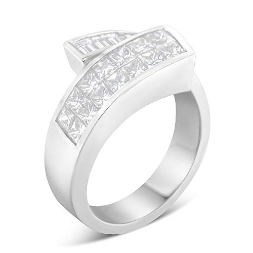 Original Classics 14K White Gold Princess and Baguette-Cut Diamond Ring (2 Cttw, G-H Color, VS2-SI1 Clarity) - Size 6-3/4