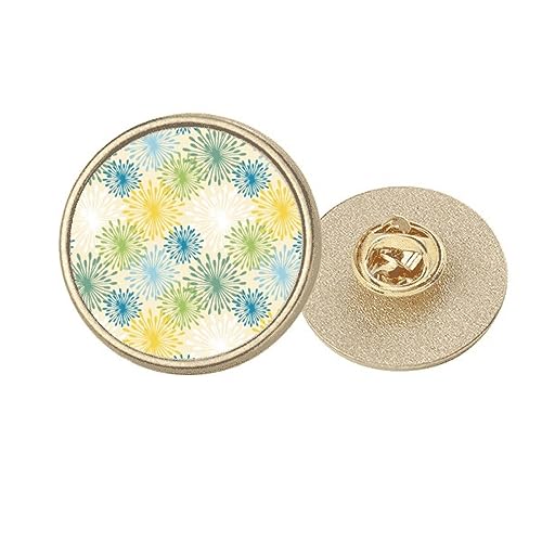 Broche ronde pissenlit en métal doré taille M pour femme