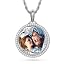 35 Circle Heart Inside(Silver)+Rope Chain