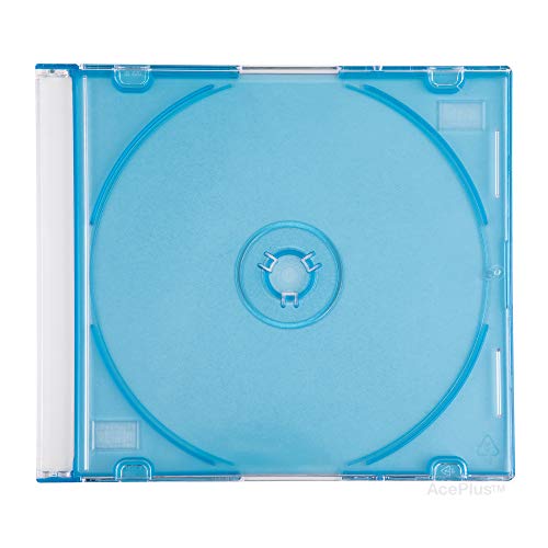 Aceplus Ultra-Slim Single Disc Cd Jewel Cases In 5Mm Slimline Thickness In Blue (25-Pack) #TOP8
