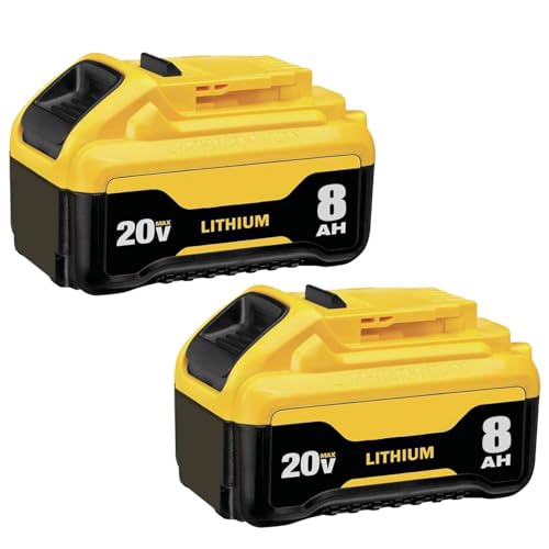 2Pack 8000mAh DCB200 Battery Replacement for Dewalt 20V Max Battery
