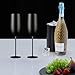 UNISWEET Stainless Steel Champagne Flutes Set of 4-Wedding &Birthday Gifts,8.5 Oz Unbreakable Champagne Glass with Long Stem,Reusable Indoor Outdoor Drinkware (Matte-Black)