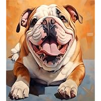 Malen Nach Zahlen Englische Bulldogge - 40x50cm Leinwand Mit Acrylfarben & Pinseln, DIY Gemälde