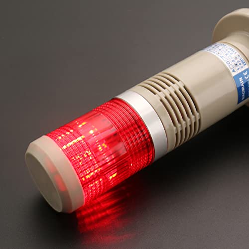 Image of Baomain 110VAC Alarm Warning Light, Industrial Buzzer, Flash Light, Red LED Signal Tower Lamp LTP-502WJ
