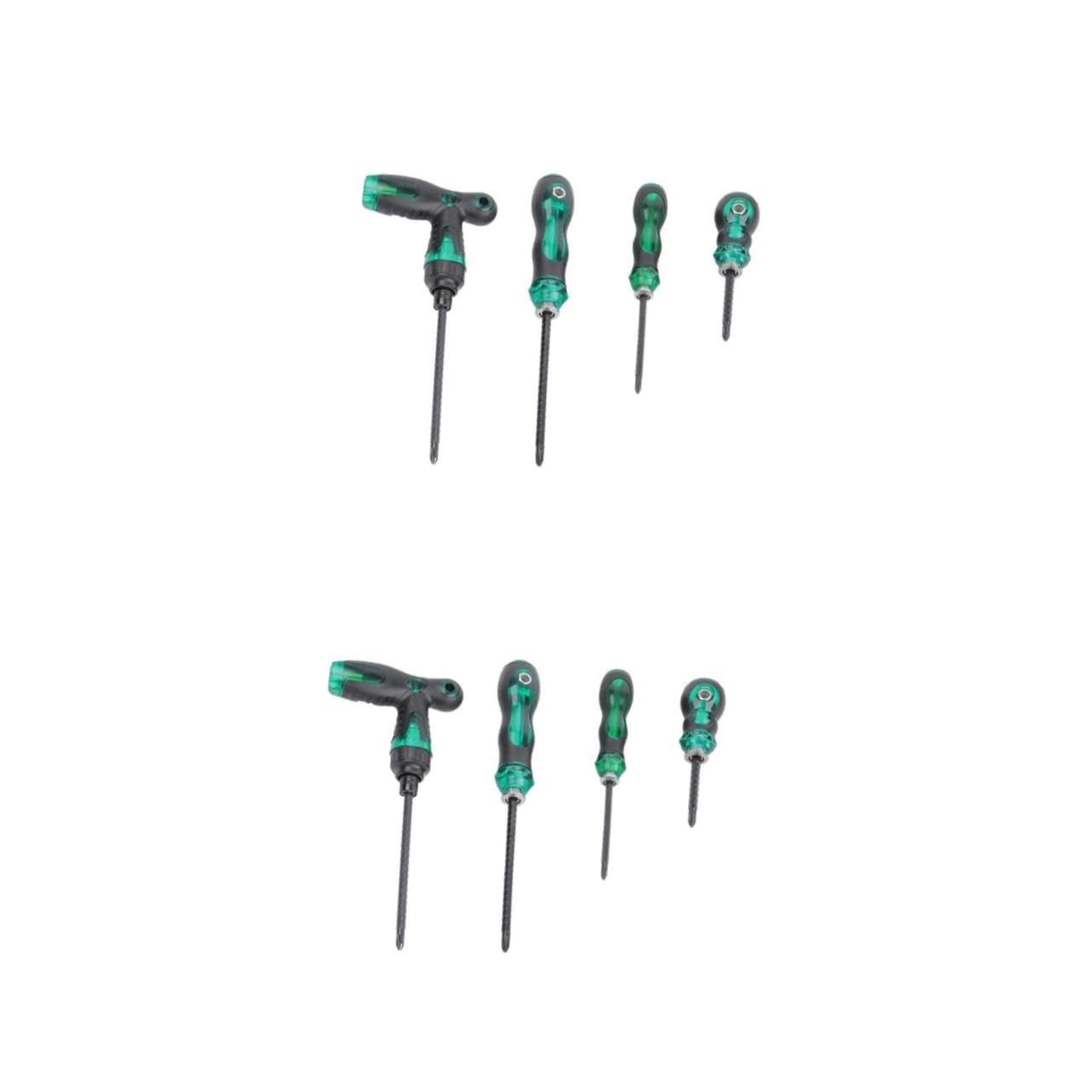 2 Set Cacciavite Esagonale Cricchetto Telescopico Testa Piatta Chiave Cacciavite 2 in 1 Forniture Di Cacciaviti A Taglio 45# Acciaio Nero 4 Pezzi*2