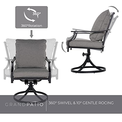 Grand Patio 7-Piece Outdoor Dining Set,Patio Dining Furniture Set With 6 Patio Swivel Dining Chairs And 1 Rectangular Dining Table,Patio Dining Set For 6 #TOP3