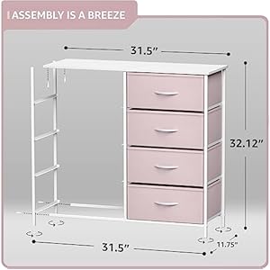 Sorbus kids dresser with 8 drawers storage unit organizer chest for clothes bedroom kids room nursery closet pink 315 x 12 x 32 8 drawer  urban country home decor