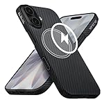 【0.88mm極薄】PITAKA iPhone 17用 ケース 極薄 極軽量 MagSafe対応 アラミド繊維製 黄ばみ防止 上下フルカバー 耐衝撃 マグネット 薄型 おしゃれ Ultra-Slim Case (600D 黒/グレー）