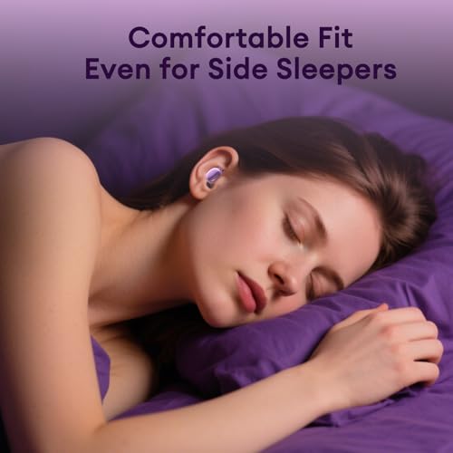 Image of PAXA Invisible Sleep Earbuds for Side Sleepers, Small Earbuds | Bluetooth 6.0 Sleep Headphones with Soft Silicone Tips, Mini Earbuds for Sleeping, Snoring Noise Isolation, S13 Purple