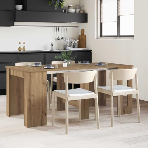 Table à manger extensible en bois 180x85 au design robuste et épuré - 2