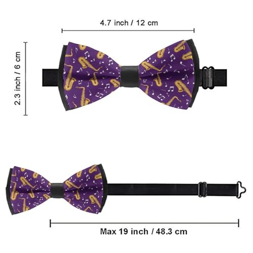 Supdreamc Men’s Solid Polyester Bow Tie Pre-Tied for Christmas Graduation Party Decoration4