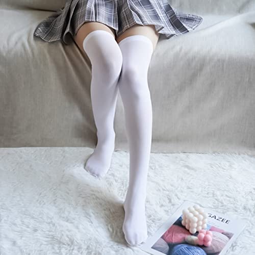 Calze Sexy Calze Autoreggenti alla Coscia da Donna Calze Casual morbide e Flessibili sopra Il Ginocchio Calzini Lunghi a Righe Sexy da Donna (Taglia Unica Nera)