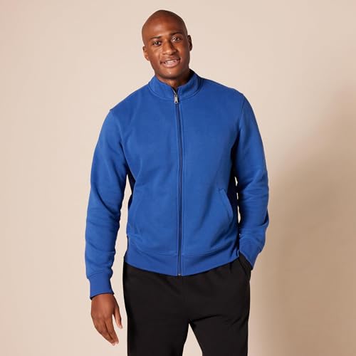 Image of Amazon Essentials Men's Standard Full-Zip Fleece Mock Neck Midweight Sweatshirt with Pockets