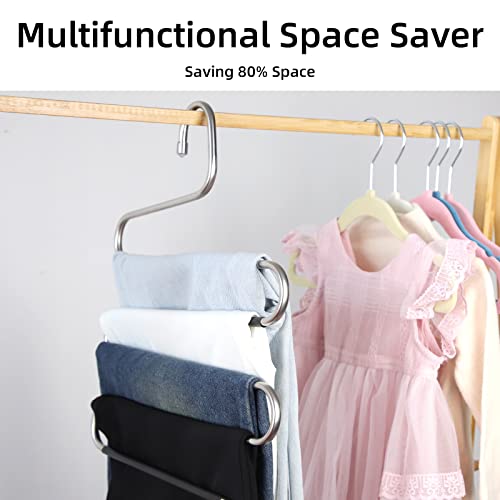 Pant Hangers Space Saving - 10 Pcs Black Pants Hangers S Hangers For Jeans Hangers For Closet #TOP4