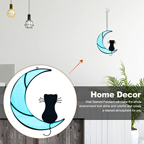 Black Cat Sitting On The Moon Metal Decorative Wall Hanging Balcony Garden Decorative Cat Gift To People Who Love Cats Holiday Birthday Gift To Girls, Mothers Or Women (Cat Sitting On The Moon) #TOP2