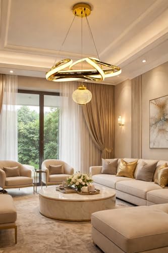 Image of Modern 20129 LED Pendant Chandelier Light | Contemporary Hanging Lamp | Warm White Decorative Lighting Fixture | Ideal for Dining Room, Living Room, Kitchen Island & Hall