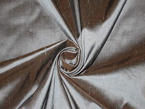 Tissu Dupion pure soie bleu marron 137 cm pour éviter les drapés sans tenue