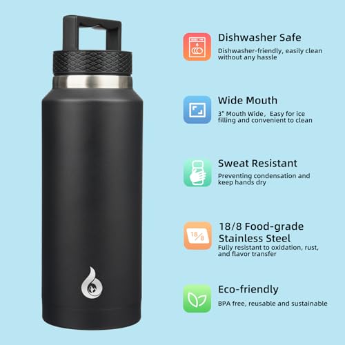 Image of BJPKPK 36oz Insulated Water Bottle Stainless Steel Water Bottle with Handle