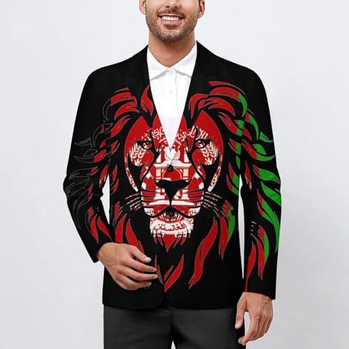 Afghan Flag Afghanistan Lion Classic Suits Blazer for Men Business Tuxedo Jacket Sport Coat Two Buttons2