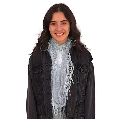 SILVERFEVER Infinity Loop Figure Eight Lace Scarf Vintage Fringe Spring Summer Wear