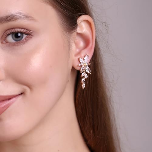 Marquise Cubic Zirconia Bridal Clip On Earrings, Non Pierced Wedding Earrings for Brides Bridesmaids2