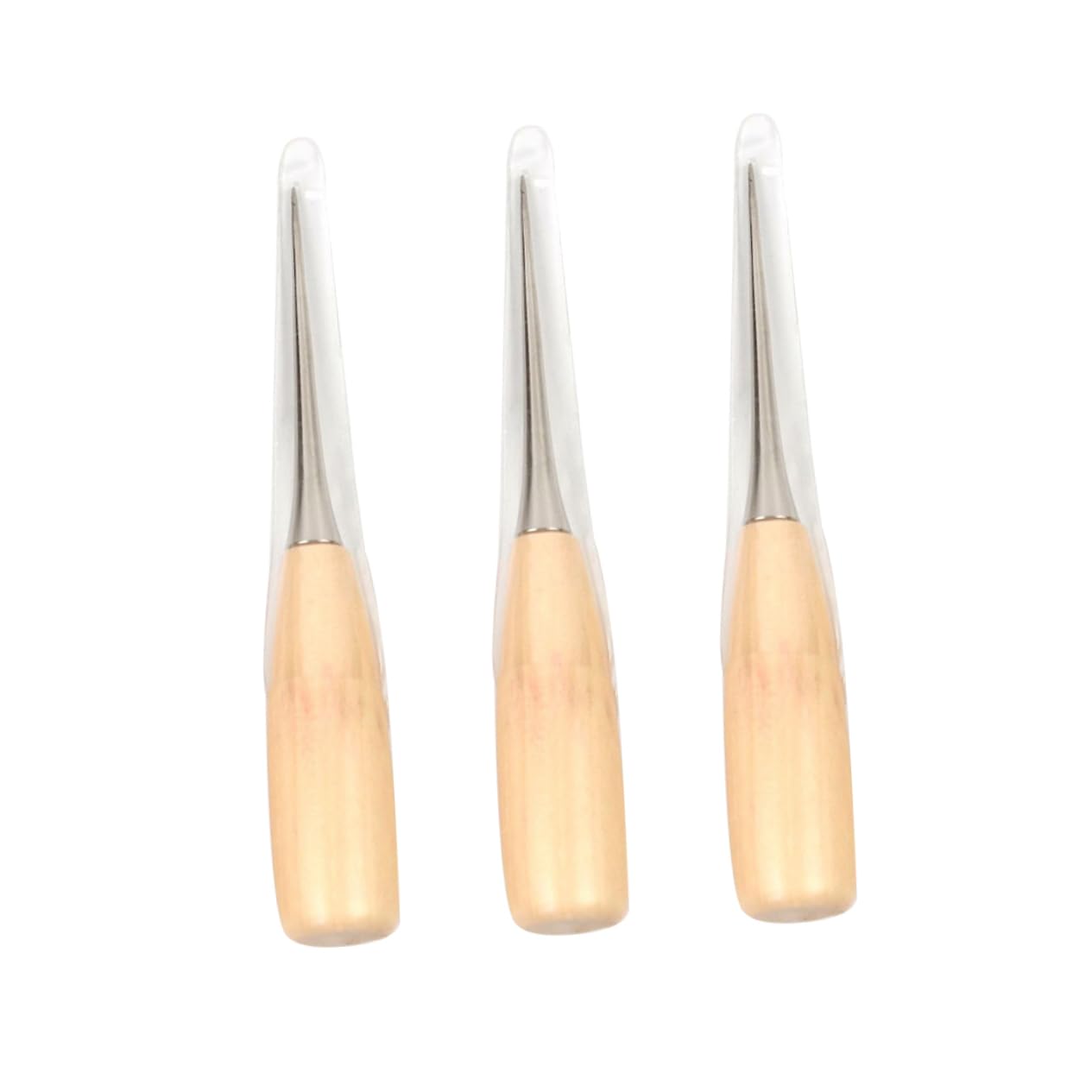 3pcs DIY Sewing Awl with Solid Wooden Handle Durable Leather Craft Tool for Stitching Repairing and Patchwork Home Use and Hand Stitching Enthusiasts