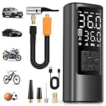 HOVVIDA Compresor Aire Portatil, Inflador Ruedas Coche 150 PSI (10,3 Bar) 5V, Compresor Aire Coche Bicicleta, Batería Recargable, con LED, para Coche, Moto, Bicicleta, Pelota