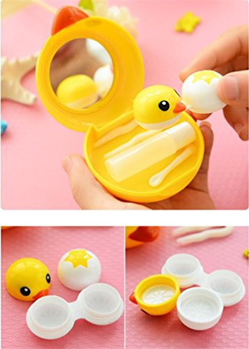 Jking Cute Contact Lens Case Kit Holder Mirror Box Invisible Glasses Box Storage Boxes (Yellow Duck) #TOP2
