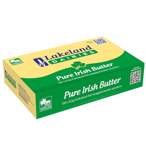 Lakeland Irish Butter Portions x 150 6.2g Individual Foil Wrapped Portions - From GREAT BRITISH TRADING LIMITED