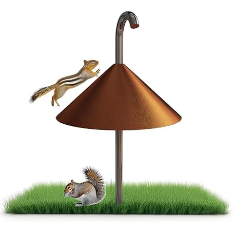 PREDATORGUARD Predator Guard 19-Inch Squirrel Baffle for Bird Feeders - Larger Anti-Rust Galvanised Steel - Dual Hanging & Pole Mount Design - Squirrel & Raccoon Proof Barrier for Feeders Cover