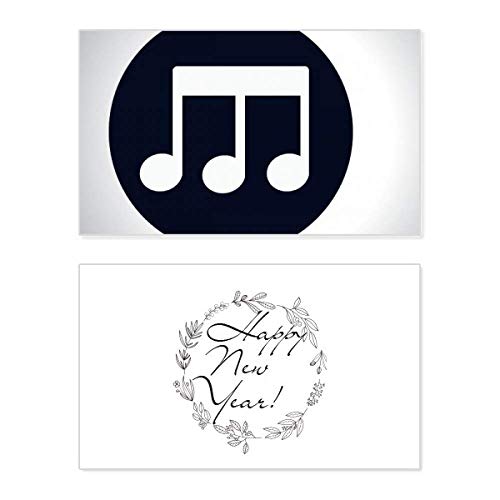 Tarjeta de felicitación de Año Nuevo Triple-quaver en color negro para fiestas