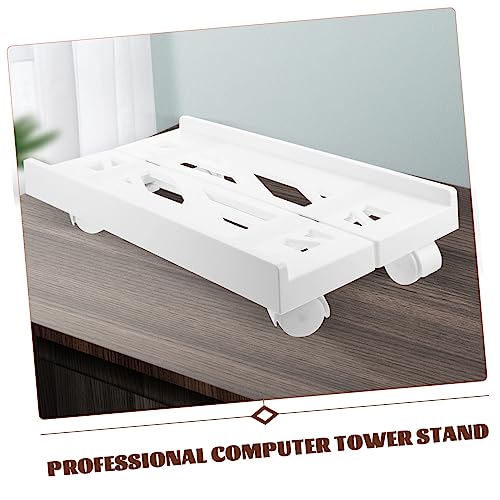 Soporte móvil para torre de computadora con ruedas giratorias, soporte para CPU móvil para oficina, material de capacidad, diseño de barrera protectora fácil de mover miniatura 6