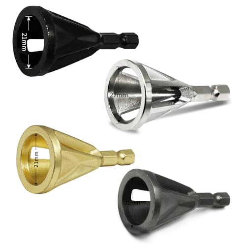 VIDOO 1Pz Strumento di Sbavatura Esterna Smussatore Metallo Attacco Esagonale Punta Sbavatrice-Argento Lucido