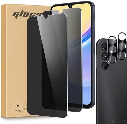 Samsung Galaxy A15 5G High Definition Tempered Glass Screen Protector with 2+2 Lens Protection - Fingerprint Unlock, Scratch Resistant, Bubble Free,