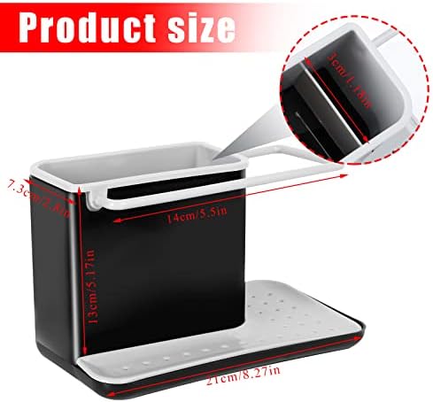 Medo Kitchen Sink Storage Box, Kitchen Multifunctional sink caddy Removable and Easy-to-Clean kitchen sink organiser (Black Grey)