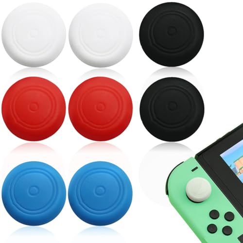 4 Paires Joysticks Capuchons,Capuchon de Rechange pour Manette Switch Joycon, Capuchons de Joystick de Rechange, Protege Thumbsticks pour Switch/Lite Accessoires de Protection en Silicone