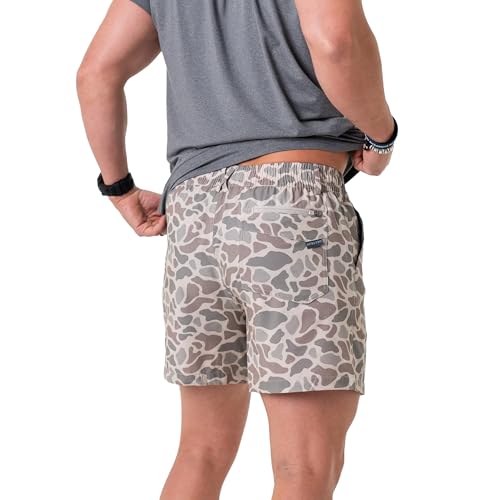 Image of River Rock Grey Everyday Shorts - Deer Camo Pockets