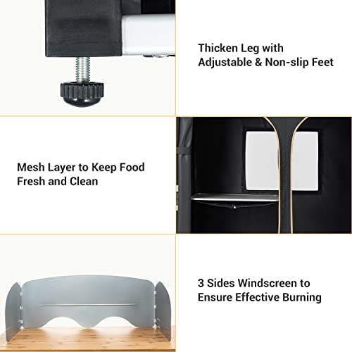 Kingcamp Camping Kitchen Table With Windscreen, Camping Sink, Folding Side Table, Storage Organizer Portable Folding Camping Table Outdoor Kitchen Station For Camp Bbq Picnic Backyard #TOP5