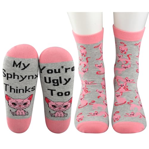Imagen de Sphynx Calcetines de gato Sphynx Lover Gifts Sphynx Mama Socks My Sphynx Thinks You're Ugly Too Sphynx Regalos para gatos sin pelo