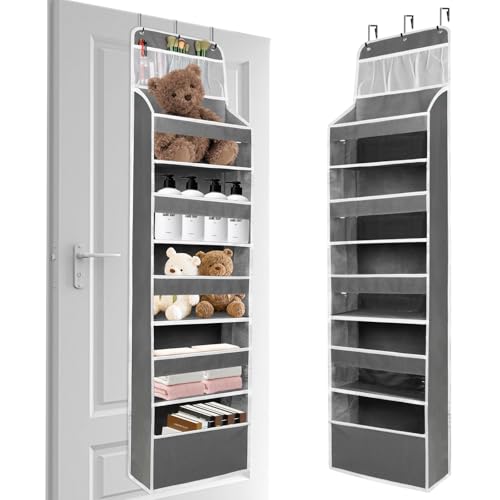 HONZUEN Rangement Suspendu, Rangement Porte à Suspendre à 5 étagères de Grande Capacité avec 3 Grilles, Sac de Rangement Suspendu à Fenêtre...