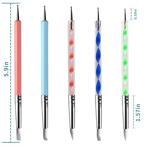 Zzlove Grey990 5 X Multiuse Nail Pens Diy Nail Art Marbleizing Dotting Rod Painting Dot Pen Manicure Tools #TOP4