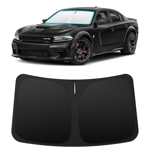 INSAUTO Custom Fit Windshield Sun Shade Accessories for Dodge Charger 2011-2023, Foldable Front Window Sunshade, UV & Heat Reflector, Keeps Interior Cool, Includes Storage Bag