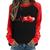 Camisas de San Valentín para mujer Mangas para San Valentín Camisa de moda para mujer 2024, b, L